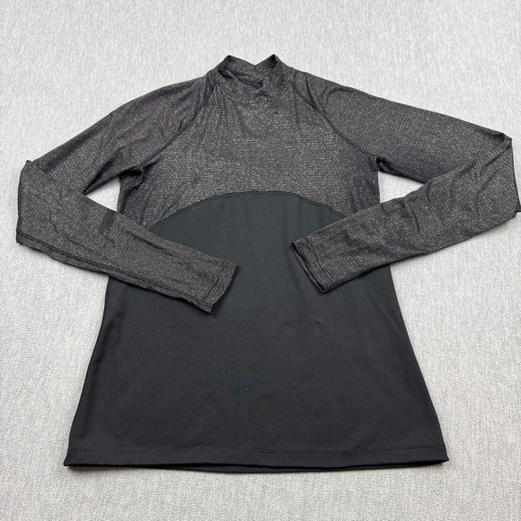 Nike Shirt Womens Medium Black Metallic Pro Warm Long Sleeve Training Dri-Fit - Picture 1 of 11